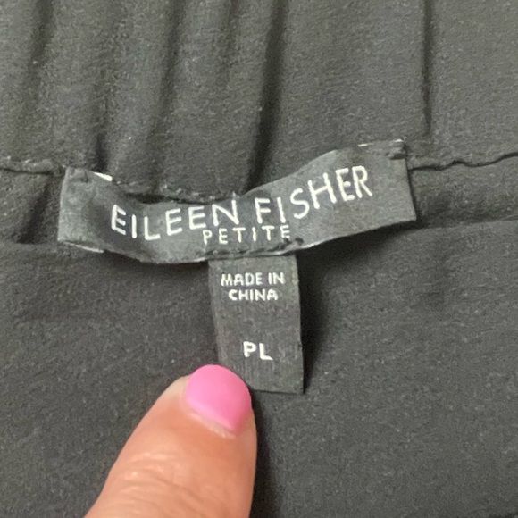 Eileen Fisher Black Silk Capri Pant Size Large Petite - Picture 3 of 6